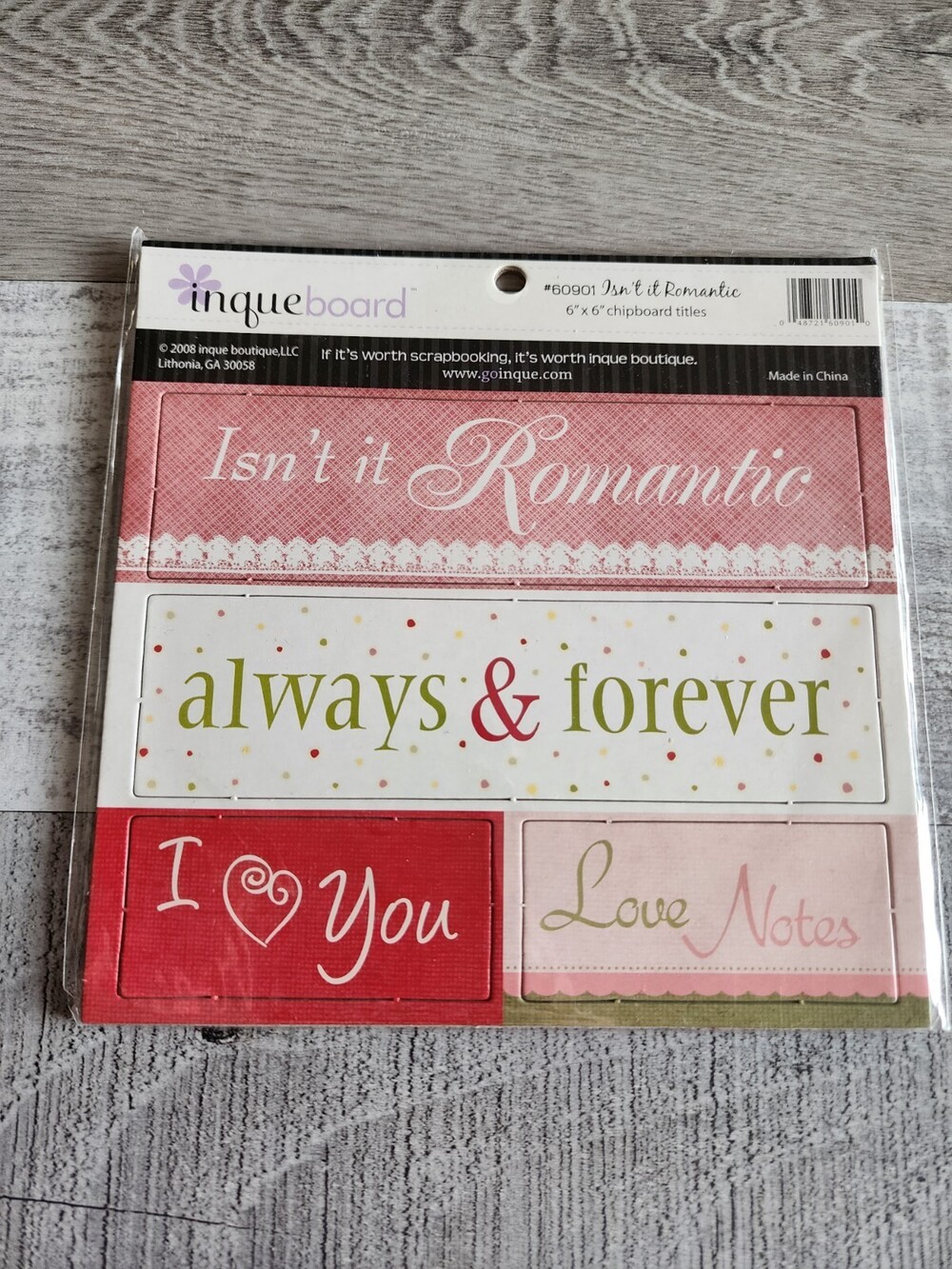 Love Romantic Valentine's Day Chipboard Titles Embellishments Retired NEW #48
